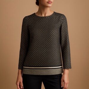 The Limited Black and Gold Patterned Blouse